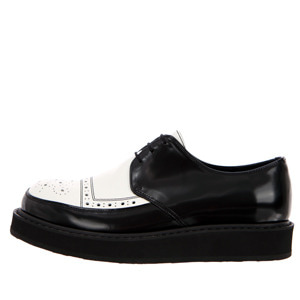 RELIZMPRODUCT Black&amp;White Glossy Leather Creepersrp173-32076